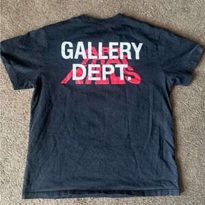 Gallery Dept Black Tee with Red Accents